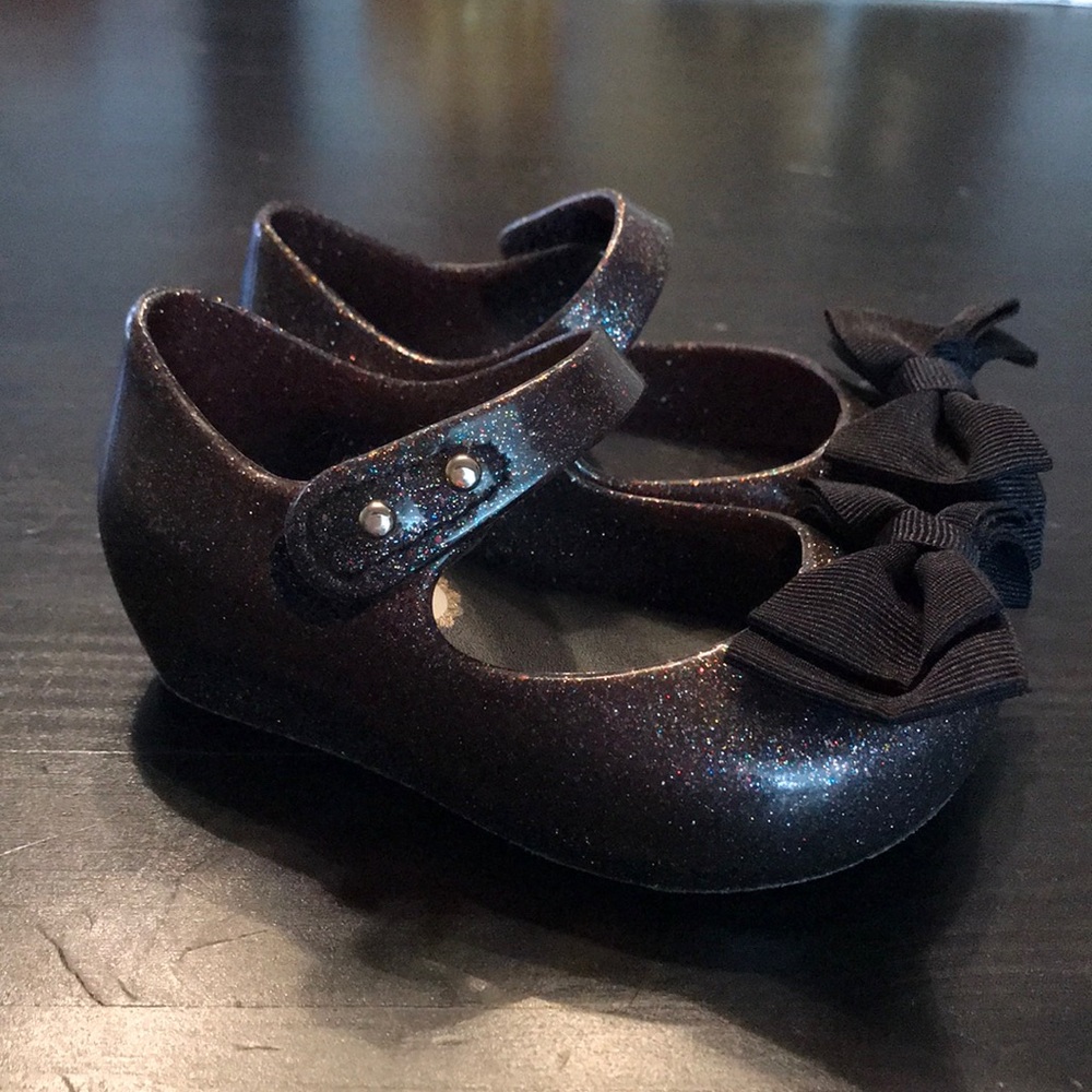 Black sparkle Mini Melissa shoes